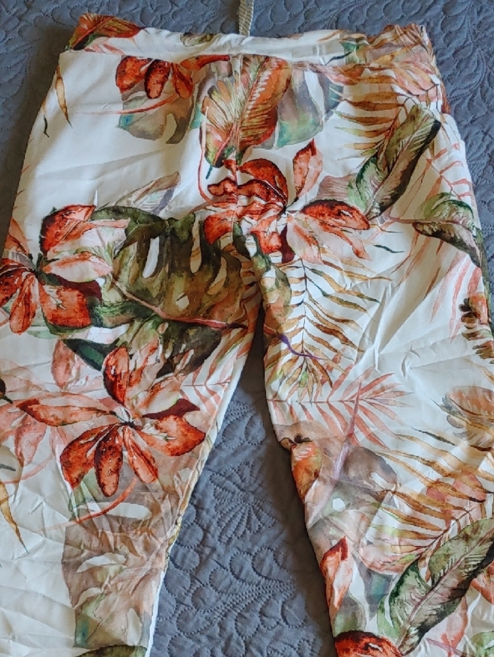 Etern Elle  Floral Print Pants - Orange, Green, White And Gold Sz SM - Picture 8 of 11
